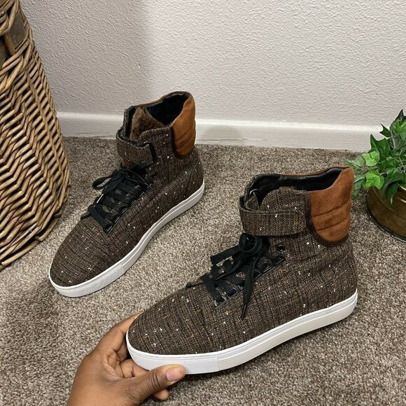Android Homme Propulsion 1.5 Mens Size 8 Brown Fur Tweed High Top Sneakers Shoe - Picture 4 of 11